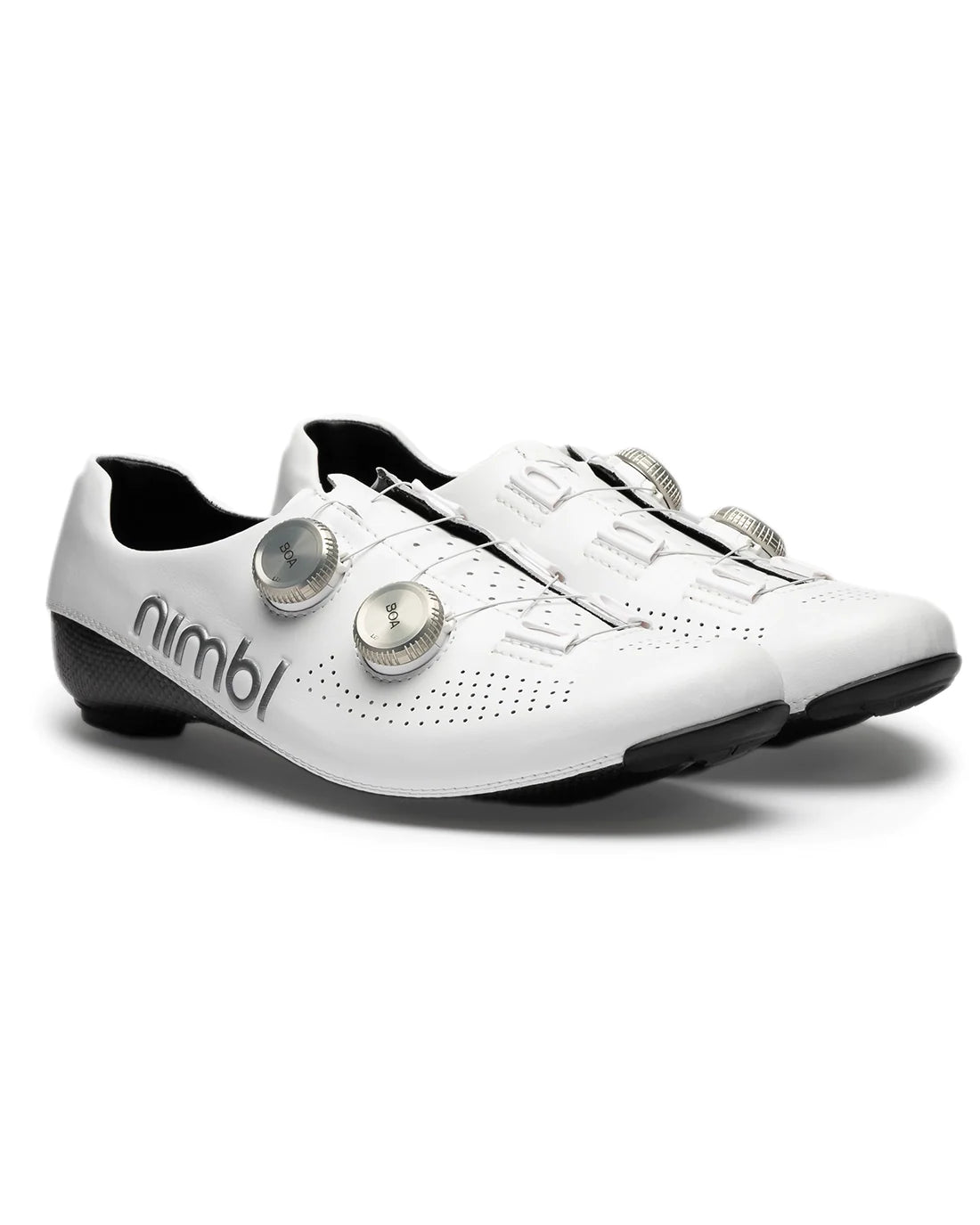 Nimbl Ultimate Cycling Shoe - White Silver | Pedal Mafia