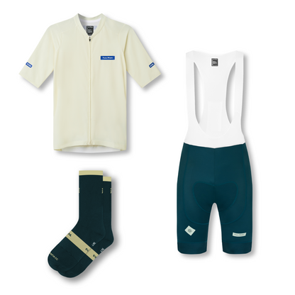 Men's Core Racing Cycling Bundle - Off-White/Emerald