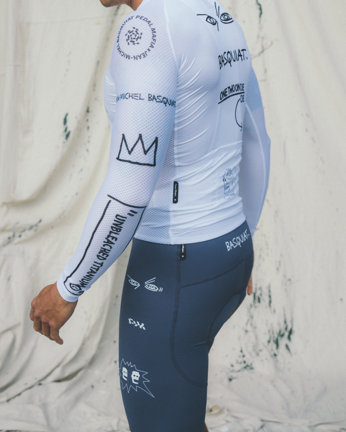 Men's Core Long Sleeve Jersey - Jean-Michel Basquiat White
