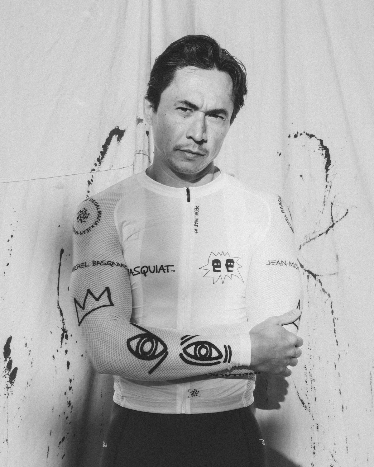 Men's Core Long Sleeve Jersey - Jean-Michel Basquiat White