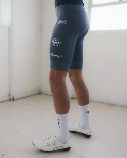 Men's Core Bib Shorts - Keith Haring x PM Grey