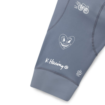 Men's Core Bib Shorts - Keith Haring x PM Grey