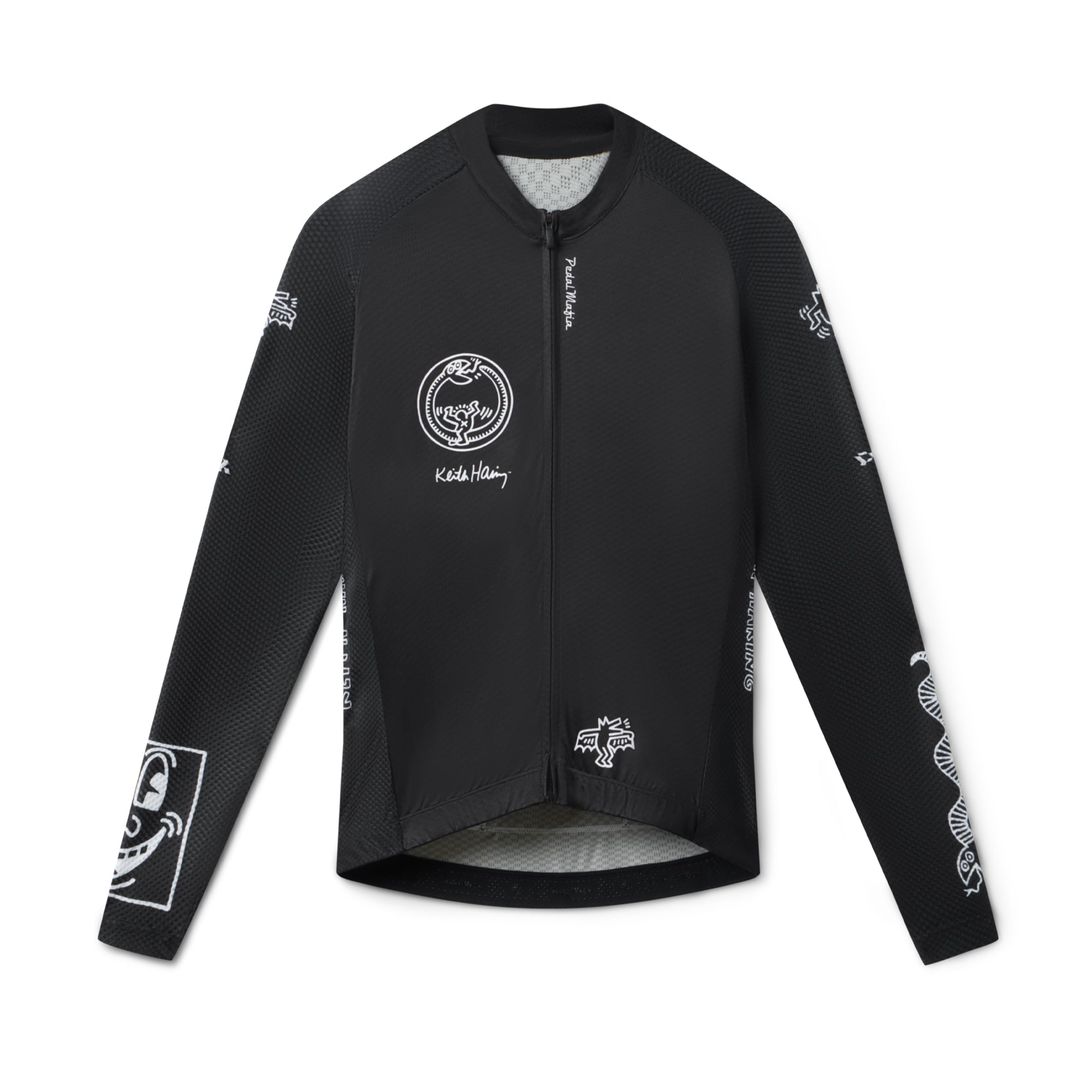 Men's Core Long Sleeve Jersey - Keith Haring x PM Black | Pedal Mafia