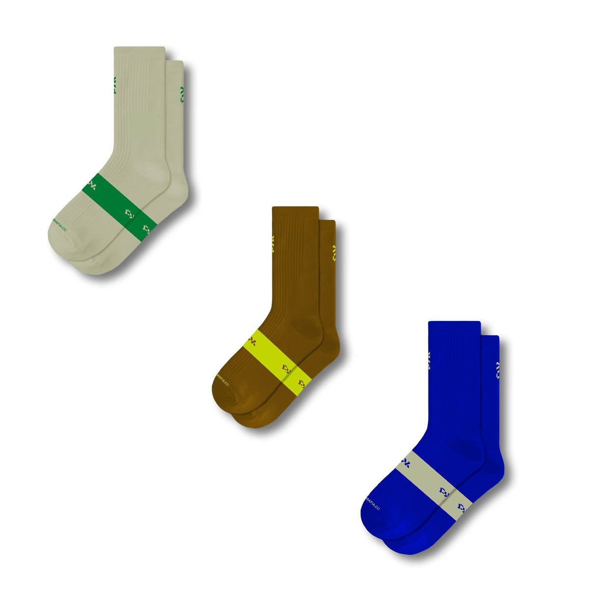 Flight Sock 3 Pack - Beige / Brown / Blue