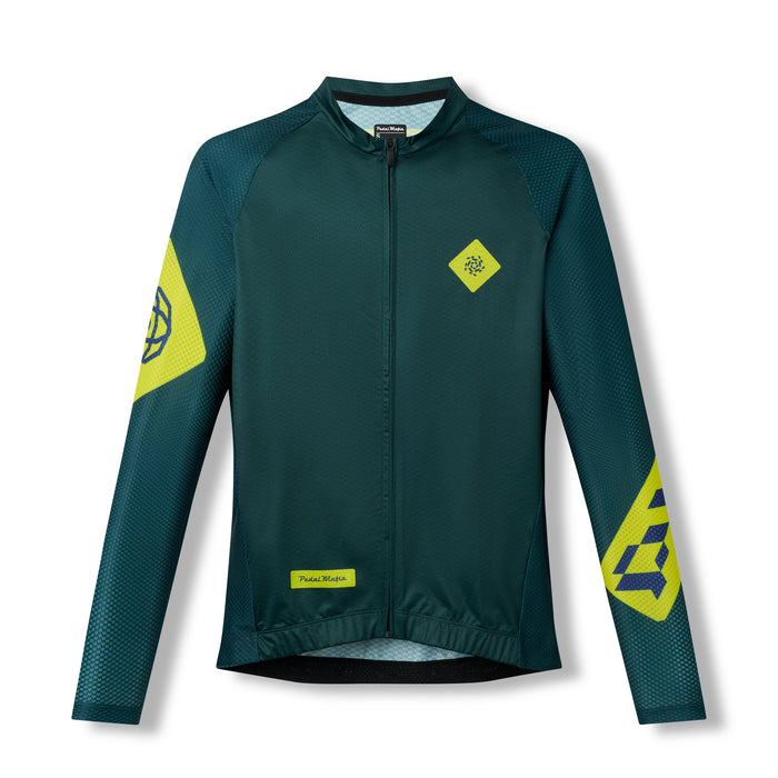 Mens Core Long Sleeve Jersey - VIS Emerald