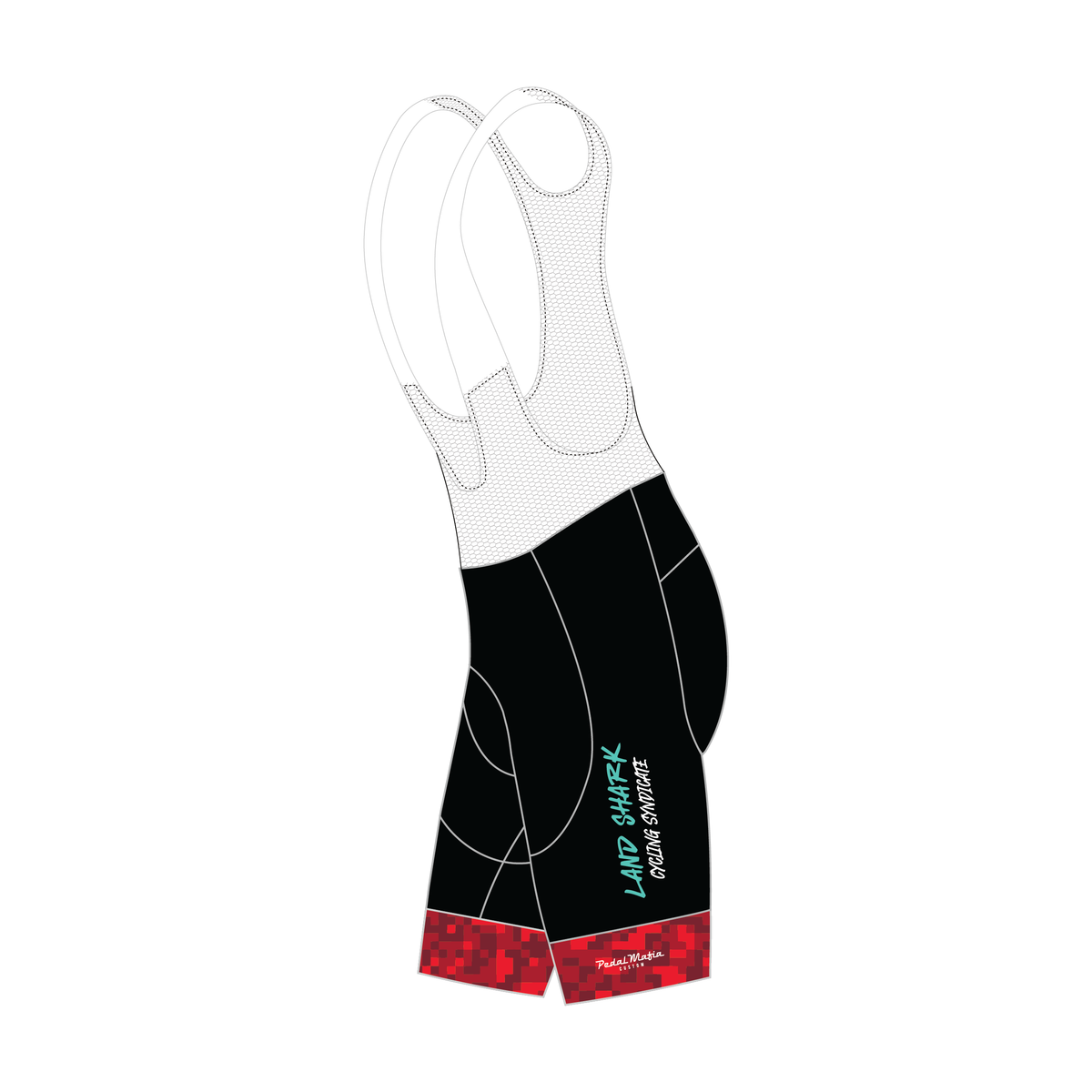 Custom Pro Bib - Land Shark Pixel Red