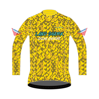 Custom Long Sleeve Core Jersey - Land Shark Pixel Yellow