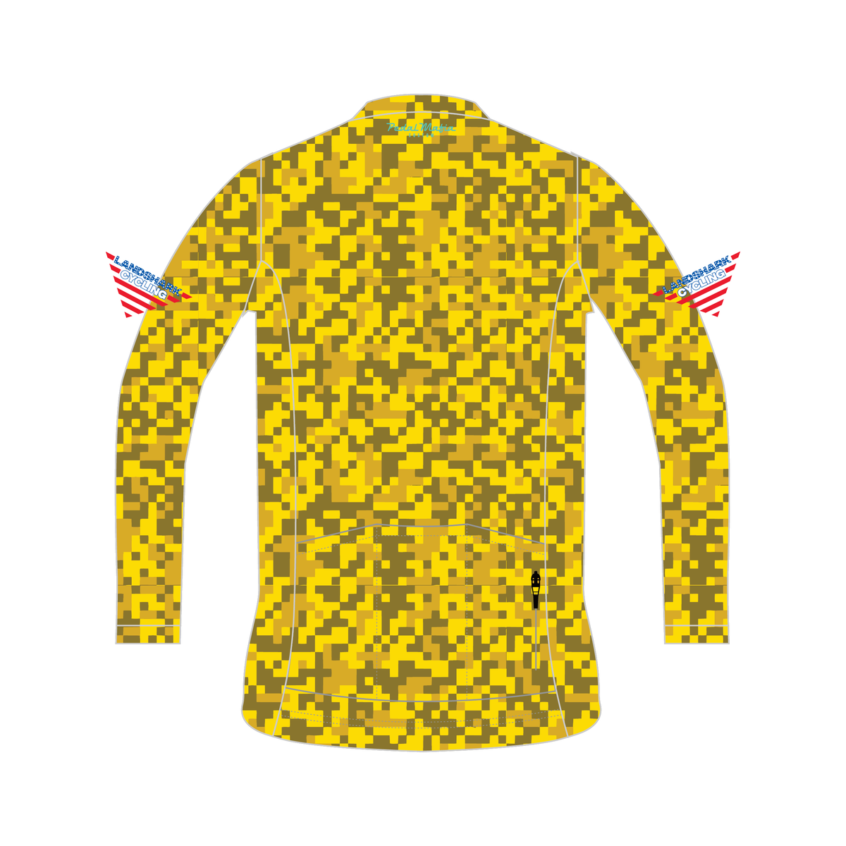 Custom Long Sleeve Core Jersey - Land Shark Pixel Yellow