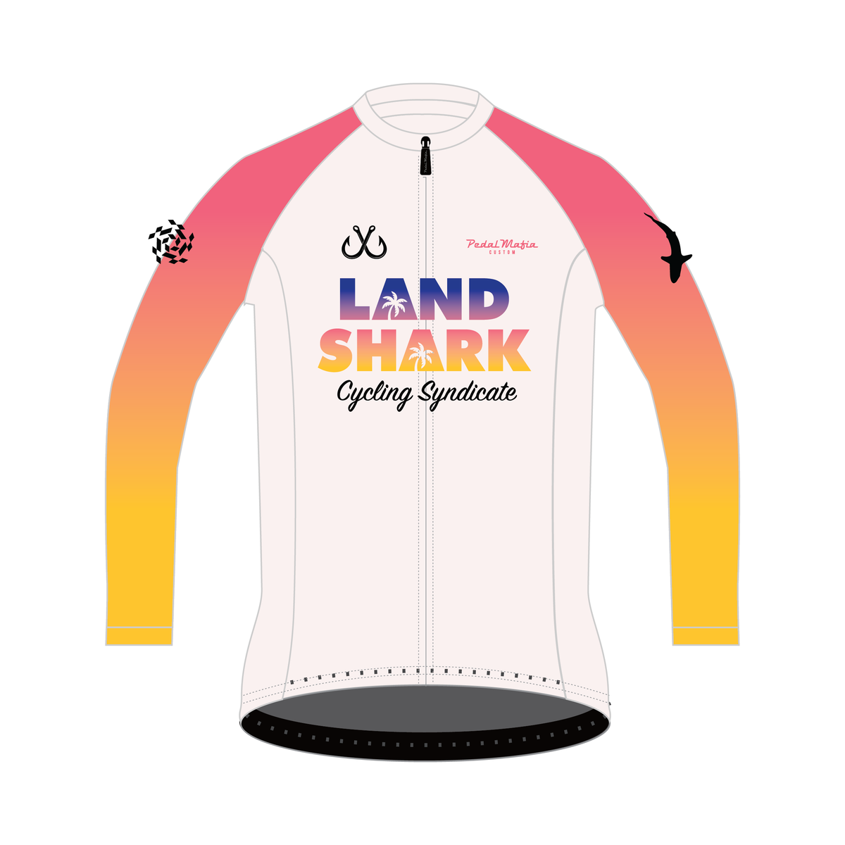 Custom Core Long Sleeve Jersey - Land Shark Miami White