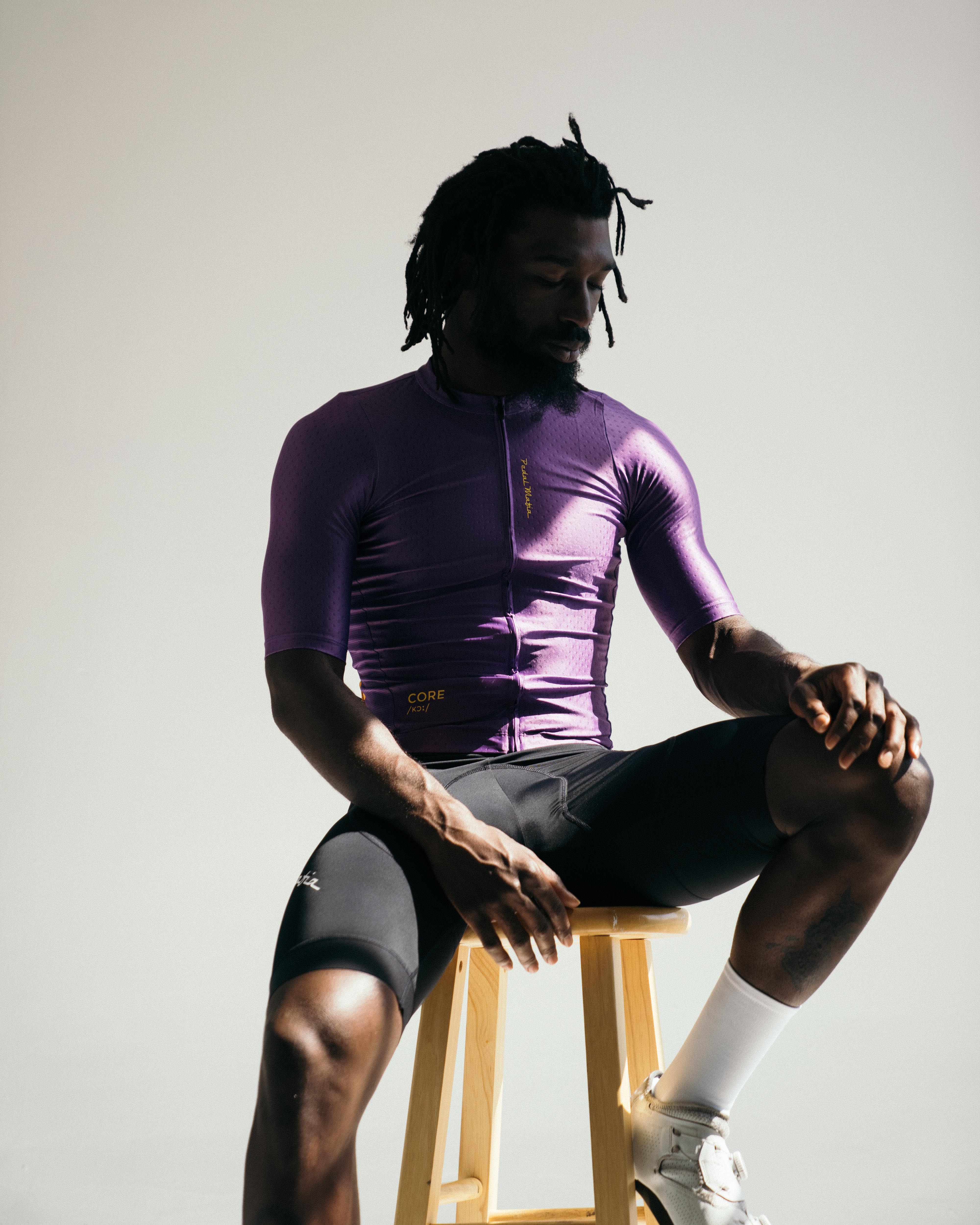 Purple cycling best sale jersey men's