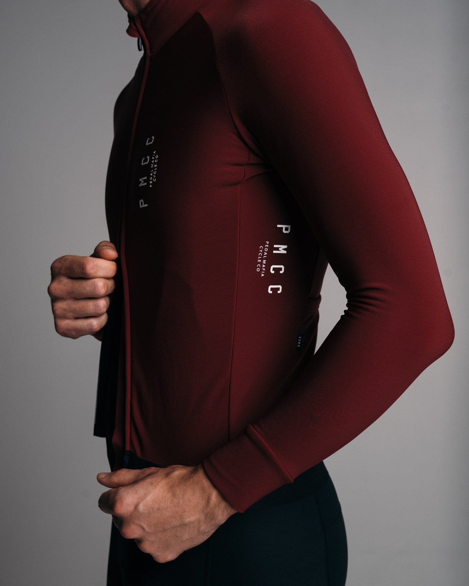 Mens PMCC Thermal Jacket - Burgundy – Pedal Mafia